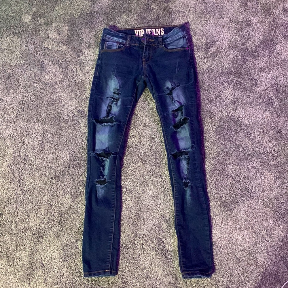 Ripped Dark Blue Jeans